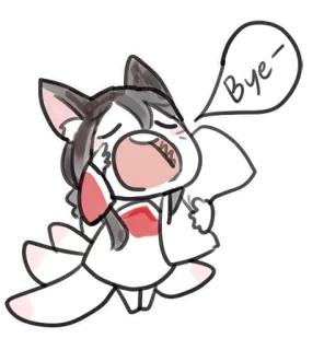 😴 Bye- anime, kawaii, goodbye, farewell, cat, sticker telegram sticker