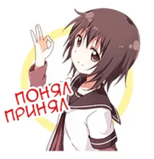 👧 ПОНЯЛ ПРИНЯЛ Anime, Okay Geste, Gesichtsausdruck, Mädchen, Sticker whatsapp sticker