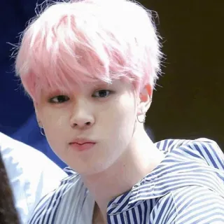 🍪 Jimin Jimin, BTS, K-pop, Korean, singer, idol, pink hair, celebrity whatsapp sticker