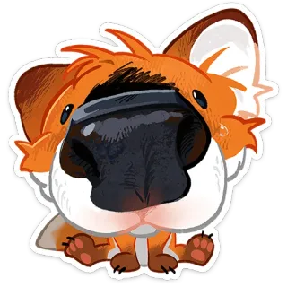 🦊 zorro, animal, dibujos animados, lindo, pegatina, peludo, mamífero, naranja telegram sticker