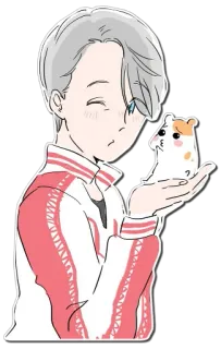 😙 Anime, Dibujos animados, Personaje, Lindo, Hámster, Patinaje artístico telegram sticker