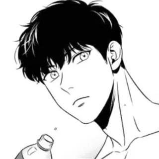 💸 Mann, Schwarzweiß, Anime, Trinken, Flasche telegram sticker
