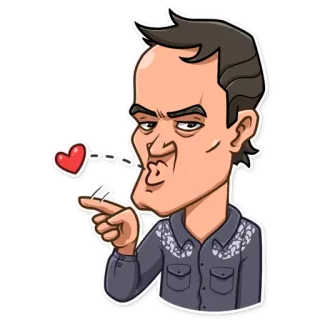 😘 Kreskówka, Mężczyzna, Pocałunek, Miłość, Serce telegram sticker