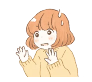😅 dziewczyna anime, zmartwiona, przestraszona, spocona, anime, kreskówka telegram sticker