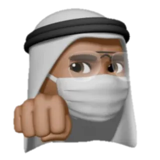 👊 мужчина, маска, эмодзи, культура, лицо telegram sticker