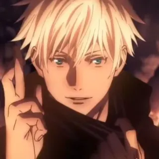 🛑 Satoru Gojo Jujutsu Kaisen Аниме, Годжо, Сатору Годжо, Магическая битва, Персонаж, Жест рукой whatsapp sticker