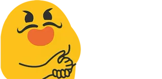 😆 emoji, berpikir, kuning, kumis, wajah telegram sticker