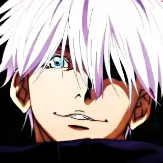 😏 Gojo Satoru Jujutsu Kaisen Anime, Manga, Gojo Satoru, Jujutsu Kaisen, pelo blanco, personaje de anime telegram sticker