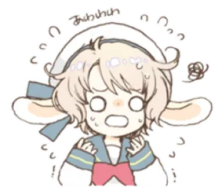 🌬 わわわわ asustado, ansioso, anime, sudando, nervioso whatsapp sticker