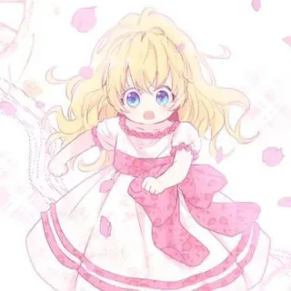 🍼 garota anime, fofa, garota, cabelo loiro, desenho animado, criança telegram sticker