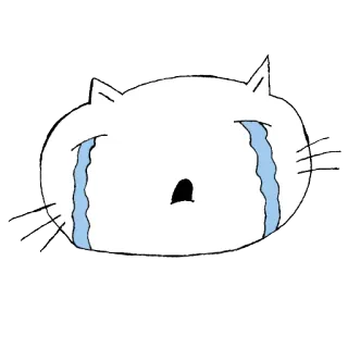 😭 Katze, weinen, traurig, Tränen, Cartoon, kawaii telegram sticker