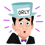 😯 ORLY orly, really, sarcastic, hat, man, cartoon telegram sticker