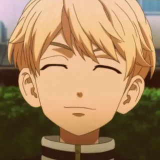 🧀 Manjiro Sano Tokyo Revengers Anime, Charakter, blond, lächeln, Cartoon telegram sticker