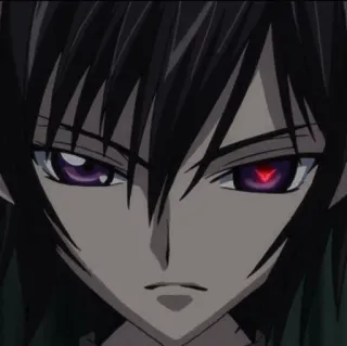 🥀 Lelouch Lamperouge Code Geass 애니메이션, 를르슈, 코드 기어스, 캐릭터, 눈 telegram sticker
