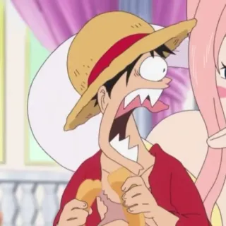 🏴‍☠️ Monkey D. Luffy One Piece anime, cartoon, funny, humor, manga, one piece, luffy whatsapp sticker
