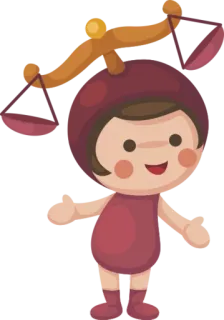 🥳 libra, zodiak, astrologi, horoskop, kartun, imut telegram sticker