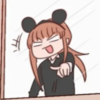 🎈 Cartoon, Anime, Mädchen, Süß, Lustig, Zeigend whatsapp sticker