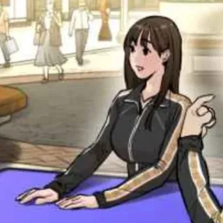 🌸 meisje, yoga, anime, fitness, oefening, vredesteken telegram sticker