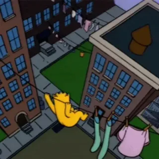 🍑 Lisa Simpson The Simpsons Cartoon, Hängend, Wäscheleine, Stadt, Gebäude, Socken, T-Shirt, Animiert whatsapp sticker