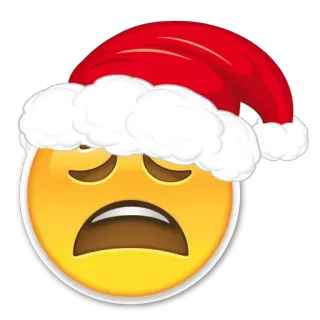 🎅 Emoji, Triste, Navidad, Gorro de Papá Noel, Festivo, Festivo, Dibujos animados whatsapp sticker