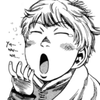 ⚔ Yawwwn... bostezo, cansado, dormilón, manga, chico telegram sticker