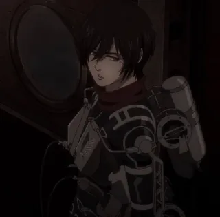 😕 Mikasa Ackerman Attack on Titan Anime, L'Attaque des Titans, Mikasa Ackerman, Personnage d'anime telegram sticker