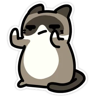 😑 gato, dedo do meio, rude, gesto, animal, desenho animado telegram sticker