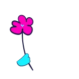 🌹 dessin animé, fleur, rose, bleu, animé telegram sticker