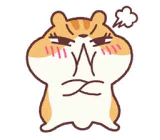 ☺️ 仓鼠, 生气, 可爱, 恼火, 卡通, 毛茸茸, 宠物, 脾气暴躁 telegram sticker