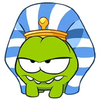 👳 Om Nom Cut the Rope Om Nom, Cut the Rope, groen monster, cartoonfiguur, videogame, mobiele game telegram sticker