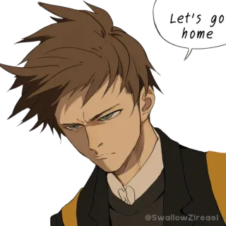 😠 Let's go home dibujos animados, animación, bocadillo, pelo castaño, hombre telegram sticker