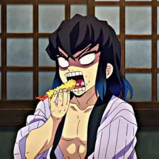 👺 Inosuke Hashibira Demon Slayer Anime, Demon Slayer, Inosuke, Inosuke Hashibira, Nourriture, Manger, Drôle telegram sticker