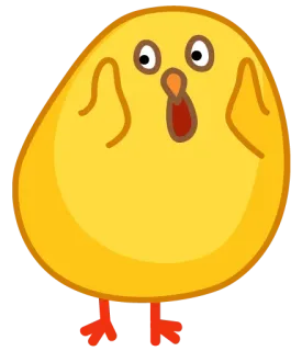 😱 Huhn, Vogel, Cartoon, Gelb, Tier, Emoji, Niedlich whatsapp sticker