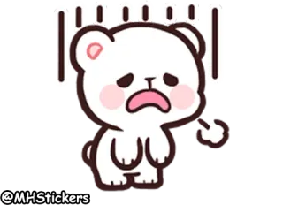 😩 @MHStickers bear, cute, sad, sticker whatsapp sticker