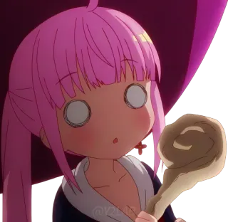 😵 Anime, Meisje, Schattig, Geschrokken, Cartoon telegram sticker