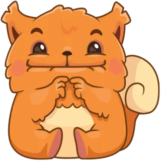 ☺️ กระรอก, น่ารัก, สัตว์, การ์ตูน, สัตว์เลี้ยงลูกด้วยนม, สัตว์ฟันแทะ telegram sticker