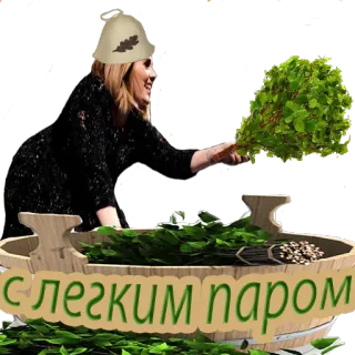 👌 с легким паром sauna, balneário, vapor, relaxamento, russo, banho de vapor telegram sticker