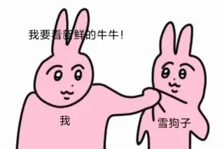 💪 我要看新鲜的牛牛! kelinci, kartun, hewan, meme, lucu telegram sticker