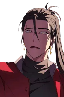 😠 อนิเมะ, มังงะ, ตัวละคร, ผู้ชาย, จริงจัง telegram sticker