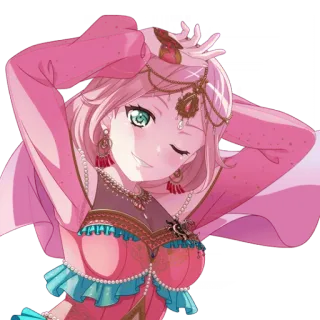 🦩 อนิเมะ, ผู้หญิง, สีชมพู, ตัวละคร, ภาพประกอบ, ภาพเหมือน telegram sticker