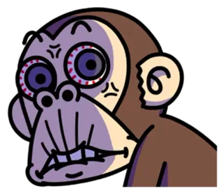 😳 원숭이, 화난, 만화, 동물, 일러스트 telegram sticker