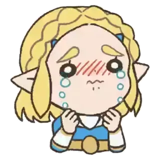 😭 Zelda The Legend of Zelda princesa, llorando, lágrimas, triste, zelda, nintendo, videojuego telegram sticker