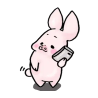 📞 свинья, мультфильм, животное, милый, телефон, общение telegram sticker