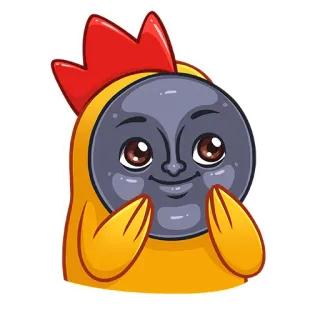 🌚 pollo, animal, dibujos animados, lindo, divertido telegram sticker