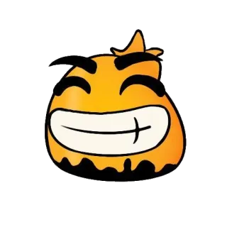 🤣 Emoji, Sonrisa, Naranja, Dibujo animado, Feliz, Cara telegram sticker