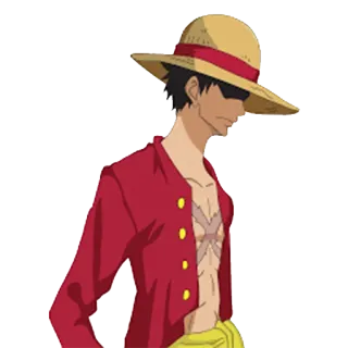 😐 Monkey D. Luffy One Piece Anime, Pirate, Chapeau de paille, Luffy, One Piece whatsapp sticker