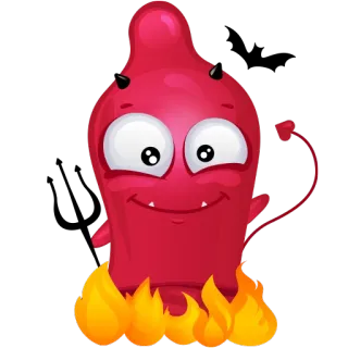😈 diavolo, demone, cartone animato, fuoco, carino, divertente telegram sticker