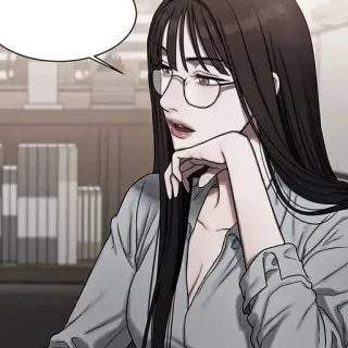 💀 phụ nữ, kính, tóc dài, kinh doanh, anime, manga whatsapp sticker