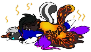 🔥 furry, sleeping, animals, cartoon, cute, relaxed, tired telegram sticker