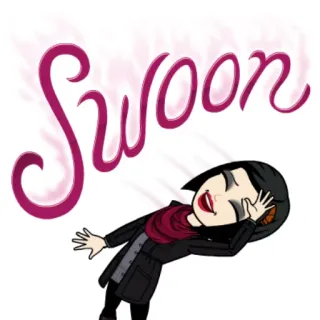 ☺️ Swoon desmayo, dibujos animados, mujer, cayendo, emoción whatsapp sticker